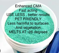 Treated salt CMA bucket 5 gal uses less works more 
