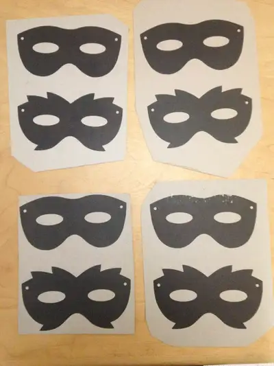 8 masks from 80's cereal boxes Honey Comb Sugar Crips Alpha Bits, View more
