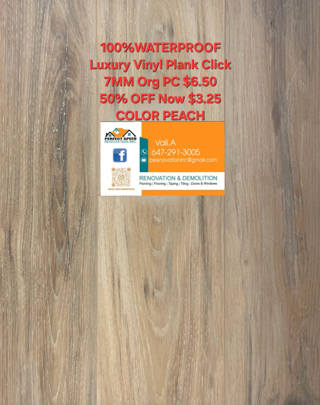 Luxury Vinyl Plank 7MM//8MM  in Floors & Walls in City of Toronto