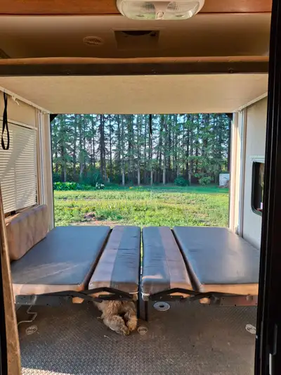 2012 5th Wheel Toy Hauler Heartland Cyclone 3010 • 35 foot length, two slide-outs, and one bathroom....