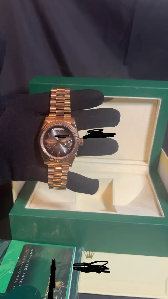 Luxury Brown Dial Automatic Watch | Day & Date | Full Box Set