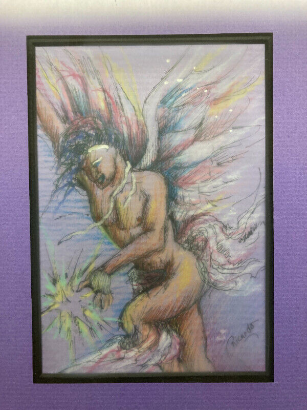 Authentic Vintage Utopia Drawing Art Piece by Ricardo - Dessin dans Art et objets de collection  à Ottawa - Image 2