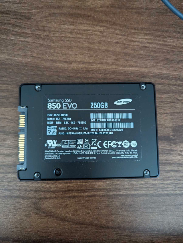 Samsung SSD 250GB, 2.5" SATA III internal in System Components in Oakville / Halton Region - Image 2