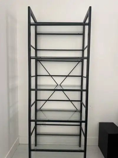 Étagère moderne en verre noir à 5 niveaux*Modern black 5 tier gl, View more