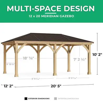BRAND NEW IN BOX LARGE SIZE 12’ x 20’ YARDISTRY MERIDIAN GAZEBO in Patio & Garden Furniture in Windsor Region - Image 4