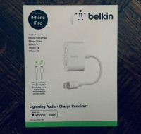 Belkin Lightning Audio + Charge RockStar ( iPhone) Dual Apapter 