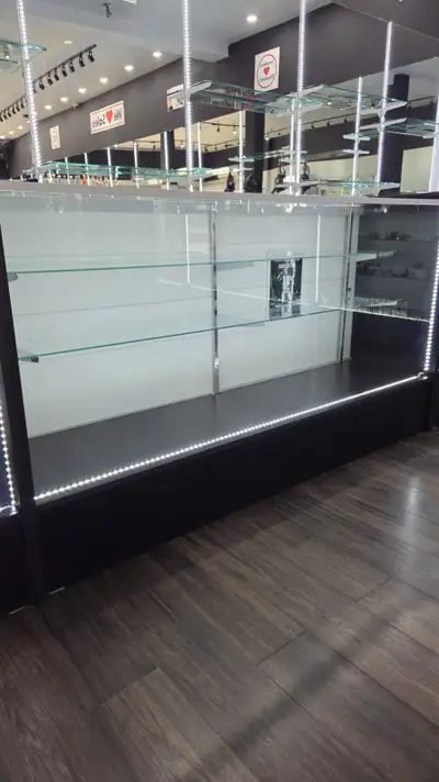Modern Glass Display Cabinet with LED Lighting – Retail Ready, View more