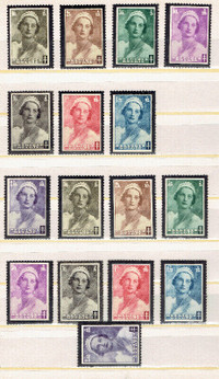 BELGIQUE. Série # 1 de timbres avant la 2ème  Guerre Mondiale.