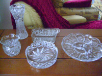 Cristal  .Crystal vase,ashtray,plate for butter,serving plate