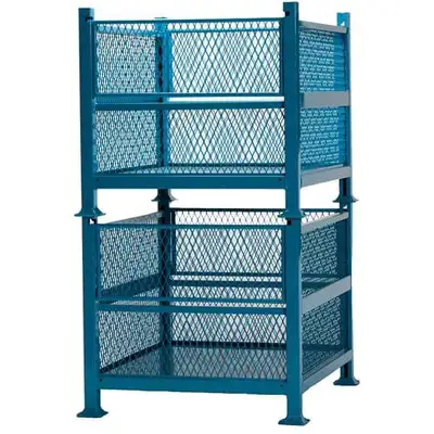 STACKING PARTS BINS, METAL CONTAINERS, WIRE BASKETS, STEEL BINS., View more