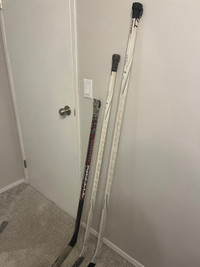 3 hockey sticks 