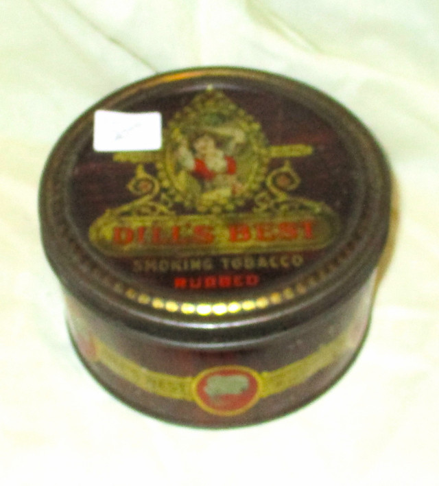 VTG "EMPTY" DILL'S BEST SMOKING TOBACCO RUBBED Tin in Arts & Collectibles in Belleville