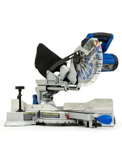 kobalt 7 1/4 sliding miter saw and Porter  compessor, View more
