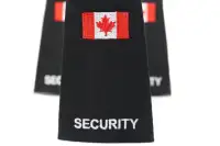 Security Epaulettes w/Canadian Flag Black