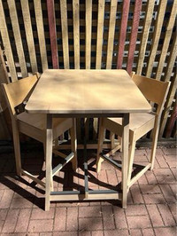 RONNINGE Ikea Table with 2 Bar Stools