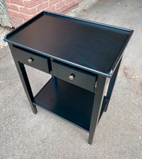Console Table, 2 drawers, black, solid wood