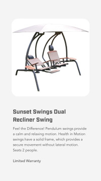 California sunset Swing dual recliner swing