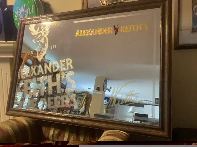 Huge Vintage Alexander Keith beer bar mirror Mint in Arts & Collectibles in Calgary - Image 3