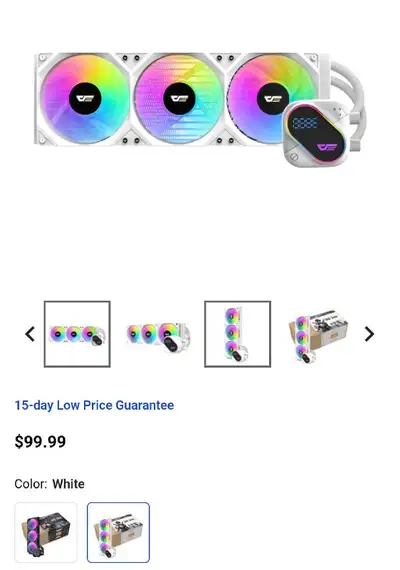 DarkFlash DO360 360mm Liquid AIO CPU Cooler LCD Screen, White, View more