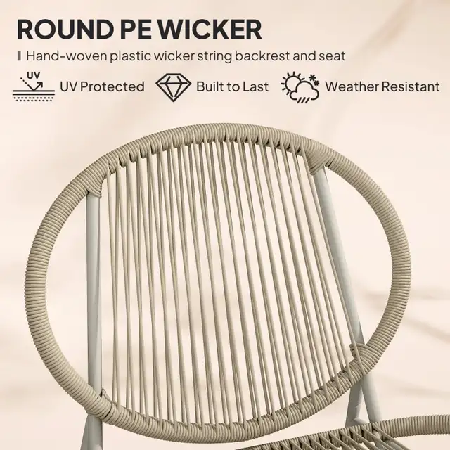 Rattan Bistro Set, 3 Pieces Wicker Patio Furniture Set, Acapulco in Patio & Garden Furniture in Markham / York Region - Image 6