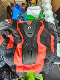 Motorcycle helmet, jacket and boot