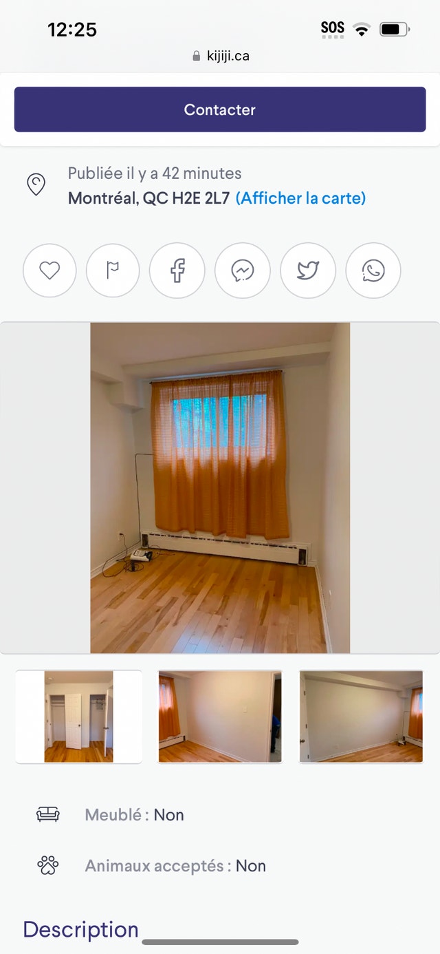Chambre à louer dans un 4et demie possibilité ,de meubler — photo 1