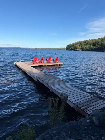 Dock.  5 year old wood sectional.    Great shape., View more