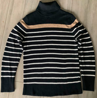 Black / White Strip Sweater + gold strip
