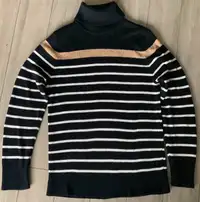 Black / White Strip Sweater + gold strip
