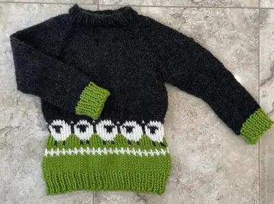 Handmade Knit Baby Sweater Adorable Sheep Pattern 0-4 months, View more