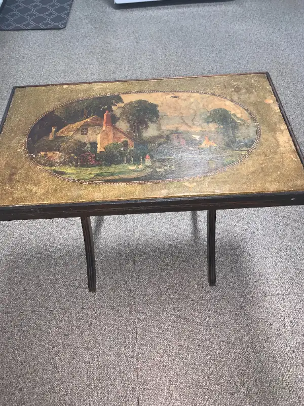 Antique Folding Table - Cottage Country Scenery in Arts & Collectibles in Fredericton - Image 3