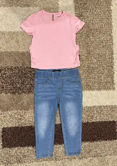 3T Girls Top + Jeans Set Like New, View more