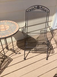 Wrought Iron Chairs and Table