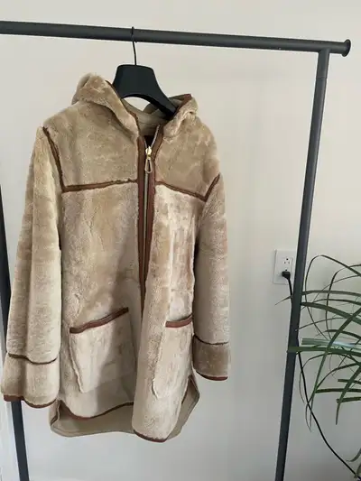 Sandro Balila Shearling Hooded Coat, View more