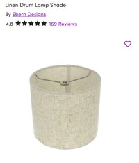 Linen Drum Lamp Shade 10”x12”x12” Hamilton Ontario Preview