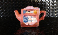 Miniature Red Rose Teapot - Pink Cabinet