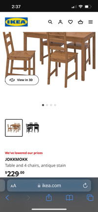 JOKKMOKK 4 Chair & Table Set