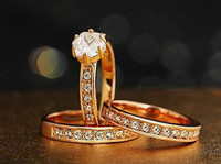 18K  Gold Filled Engagement Wedding Ring sets