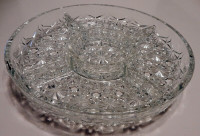 Crystal Round Divided Serving Dish