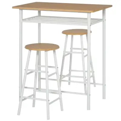 HOMCOM 3 Piece Counter Height Bar Table Set with 1 Table, View more