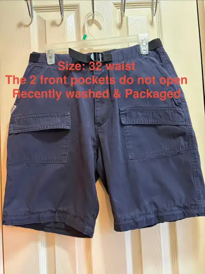 Quick Reflux Men’s Cargo Shorts (Blue) Size 32 waist., View more