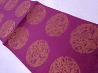 Silk Purple Fukuro Obi Belt for Kimono - Imported from Japan