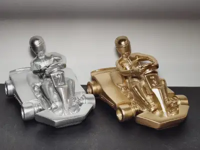 $15 EACH OR BOTH FOR $25...SILVER COLOURED, 2ND PLACE AND BRONZE COLOURED, 3RD PLACE...MADE OF RESIN...