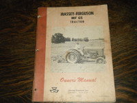 Massey Ferguson 65 Tractor Owners Manual