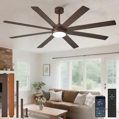 Depuley 66" Ceiling Fans with Lights: Black Indoor/Outdoor Ceili, View more