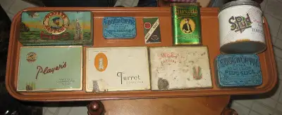 COOL LOT OF VINTAGE TOBACCO TINS - GREAT TO ADD TO ANY COLLECTION. 3 - FLAT TINS - SOLD TUXEDO TIN -...