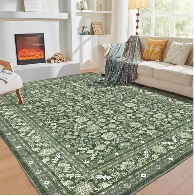 New OPPODREAM Vintage Print Area Rug, High Density Plush Faux Wo, View more