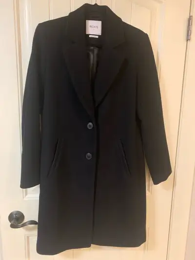 Black Wool Blend Coat, View more