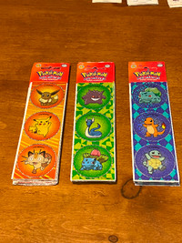 POKEMON STICKERS FOIL SHEET 2" DIM $10 EACH OR $25 FOR 3 SHEETS