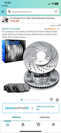 NEW - Brake rotors and pads for 2005-2016 Smart Cars